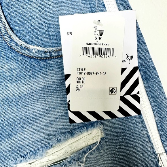 Free People X Sandrine Rose Raw Hem Button Fly Denim Cut Off Shorts White Sz 29 - Picture 7 of 7